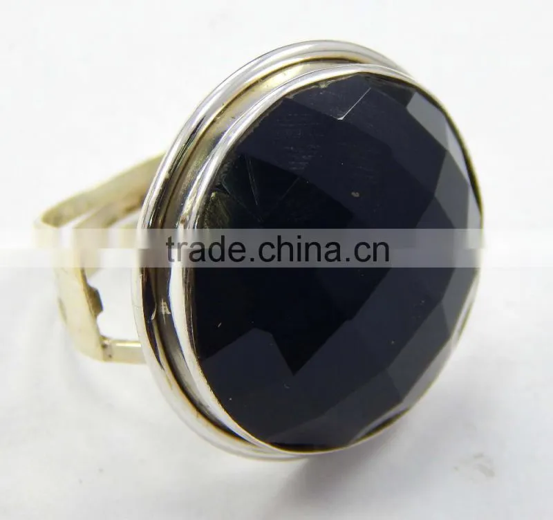 Natural black onyx ring 92.5 sterling silver jewellery