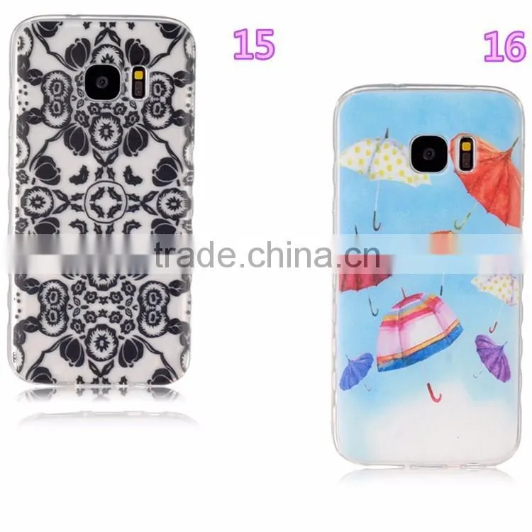 painted colored TPU Cover for Samsung Galaxy S7 edge S7 flowers Colorful soft tpu Case