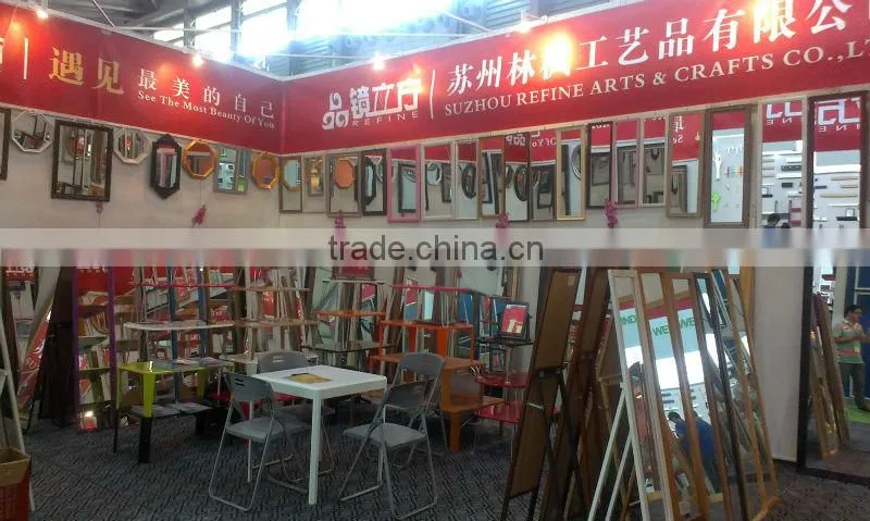 Octagonal golden embossed hanging wall mirrors wholesale