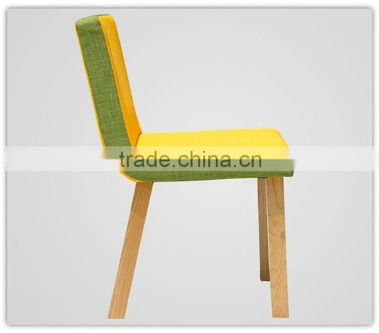 yellow fabric upholster wood leg chair store furniture