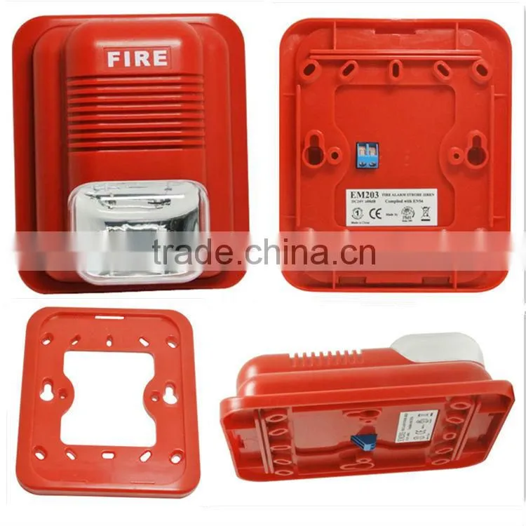 Fire Alarm strobe siren 24v /12v with 3 alarm sound of fire, police car & ambulance