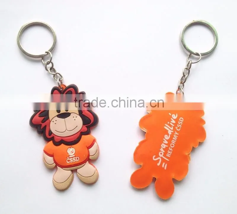 Cute Funny Lion Shaped PVC Key chain Metal High-quality Rubber Promotional Keychain Manufacture