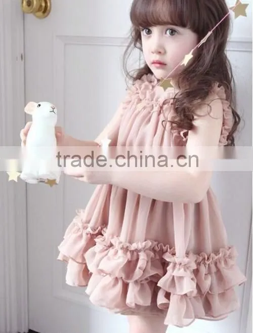 Cute HandMade Baby Girl Dress Soft Chiffon Hand Made Baby Girl Dress