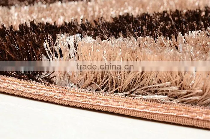 100%polyester long pile shaggy machine made silk bathroom carpet