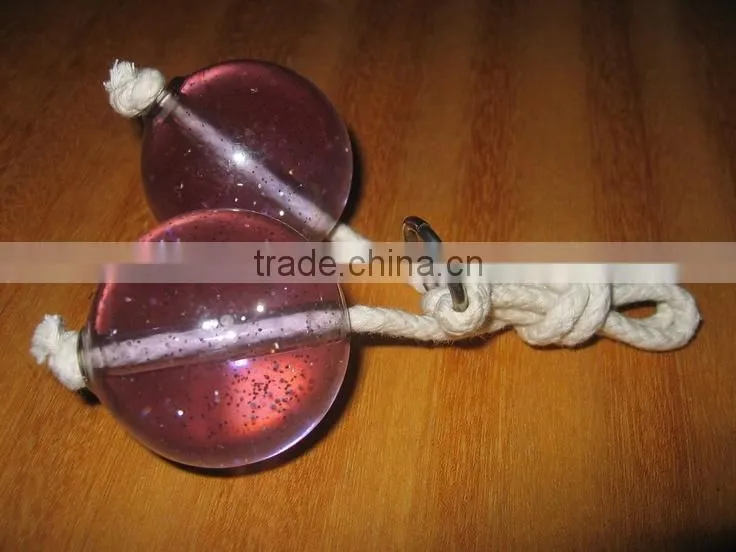 wholesale novelty gift toy light clacker ball with handle