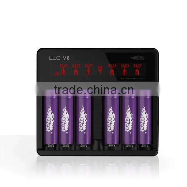 Universal Smart 18650 LUC V6 charger efest LUC V6 charger. Universal LUC LCD V6 6bay efest charger 18650 6bay charger