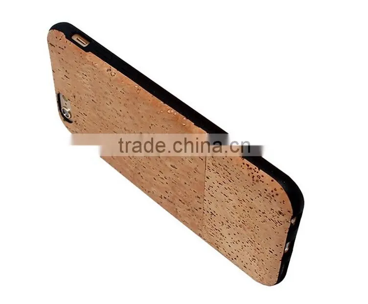 2016 new arrival wood cork case for cell phone cover leather for iphone 6
