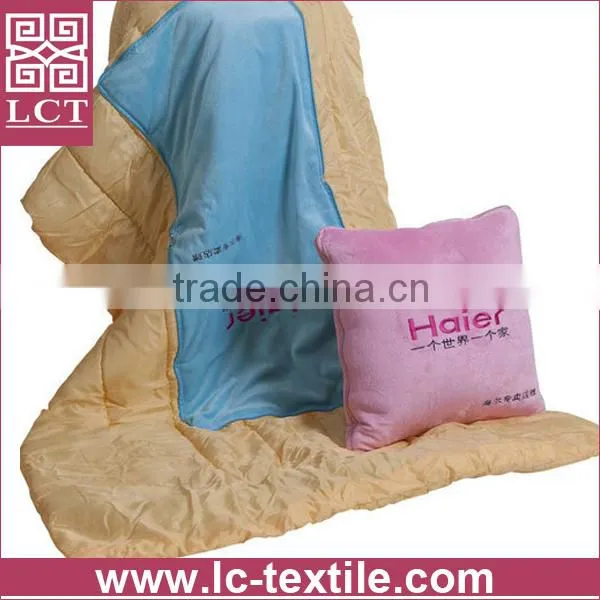 supply custom embroidery 100% AZO free suede fabric blanket cushion best choice for gift(LCTP0043)