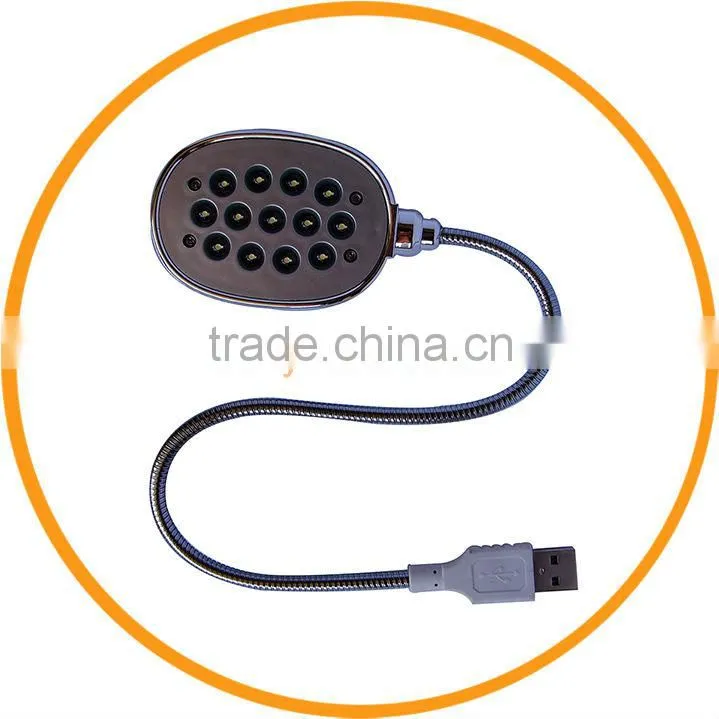 USB 13 LED Flexible Neck Light Reading Lamp for PC Computer Laptop Notebook from dailyetech