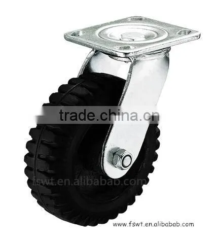 Medium duty 4 Inch Industrial Black Rubber Caster Wheels