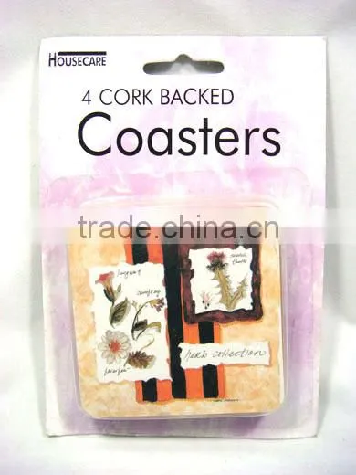4pcs Wood-like Plastic Coasters For One Dollar Item,kitchenware