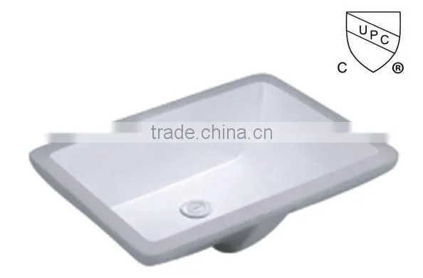 High quality white ceramic rectangle undercounter bathroom sinks DU109E
