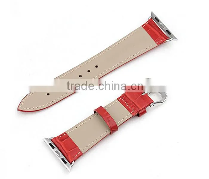100% Genuine Crocodile Alligator Leather Wrist Watch Straps for Apple Watch