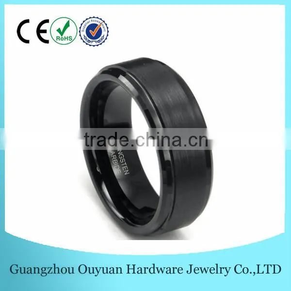 Factory New Men's Classic Black Tungsten Ring, Ouyuan Jewelry Best Selling Classic Black Tungsten Ring
