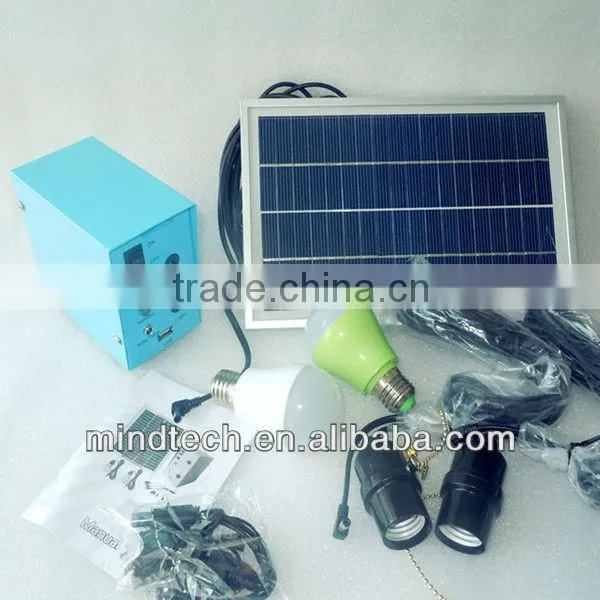 12V 5w solar panel home lighting system and solar lighting kit with led light