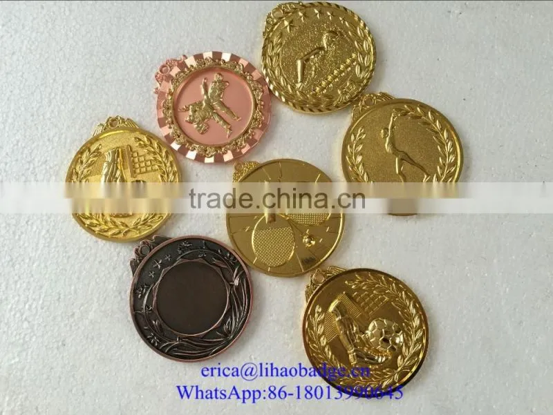 wholesales metal gold custom sport medals with ribbon