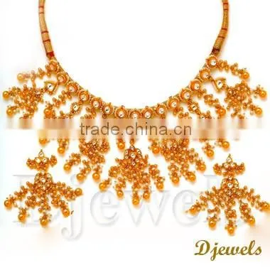 Bridal Kundan Necklace Sets, 22 K Gold Kundan Necklace Sets, Kundan Jewellery