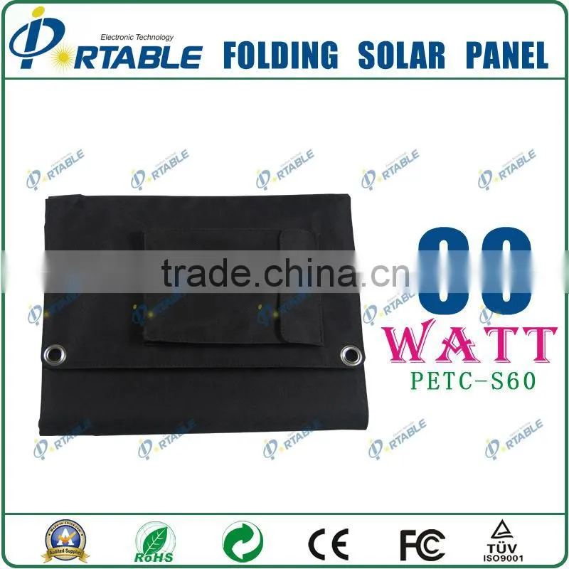 60w folding solar panel charger for tablet laptop