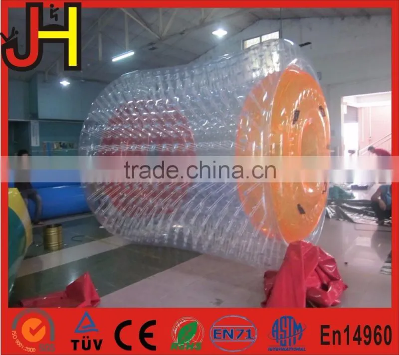 Outside 2.4m Transparent Inflatable Water Roller For Sale