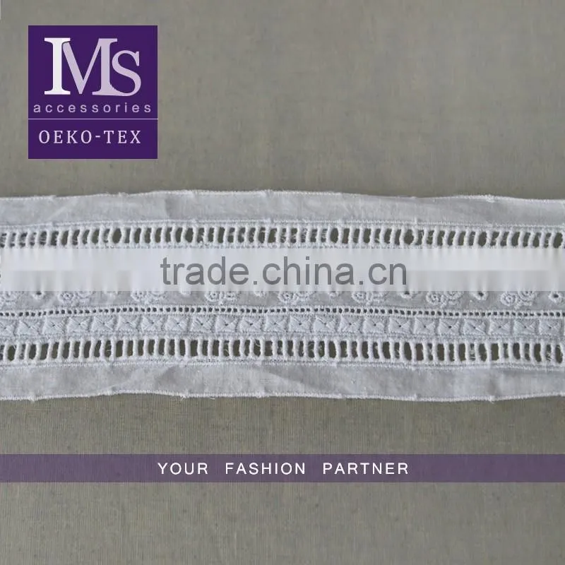 5.7cm fringed cotton jacquard webbing, Jacquard tape with cotton tassel wholesale