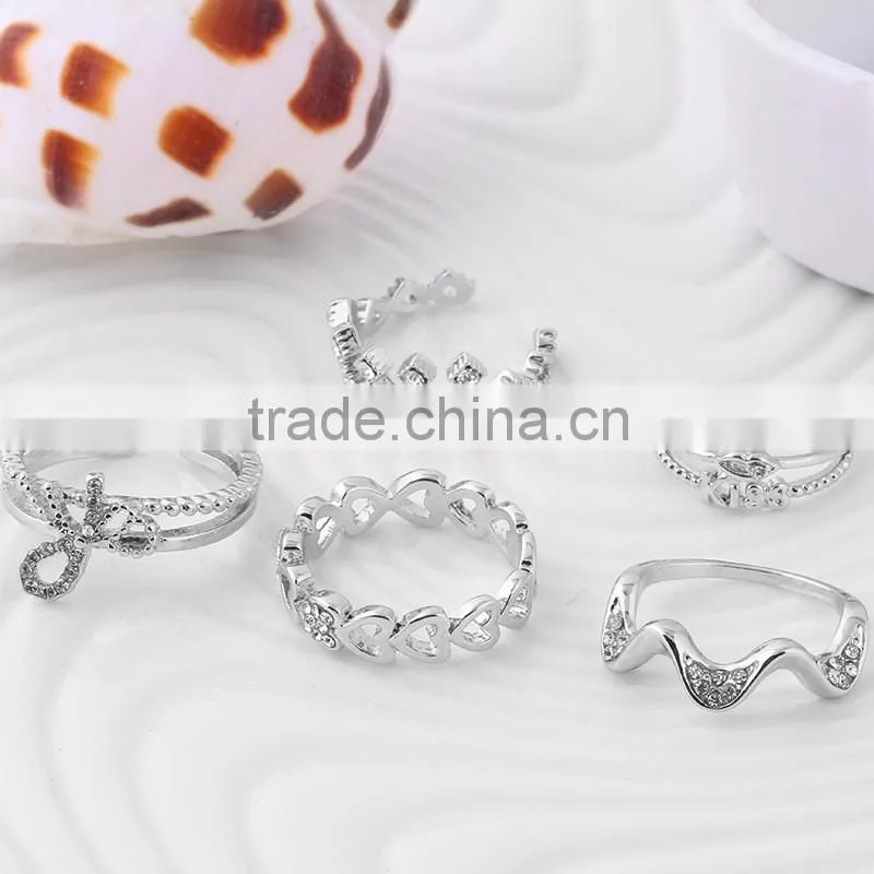 New design gold finger ring with diamond Promotional Shinny silver rings knuckles