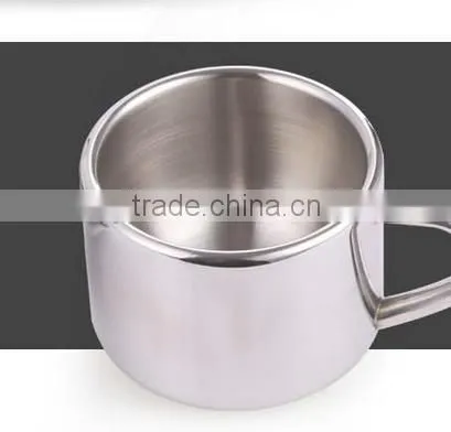 promotional custom double wall stainless steel coffee mug with handle