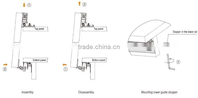 hot sale wardrobe sliding door mechanism with soft close