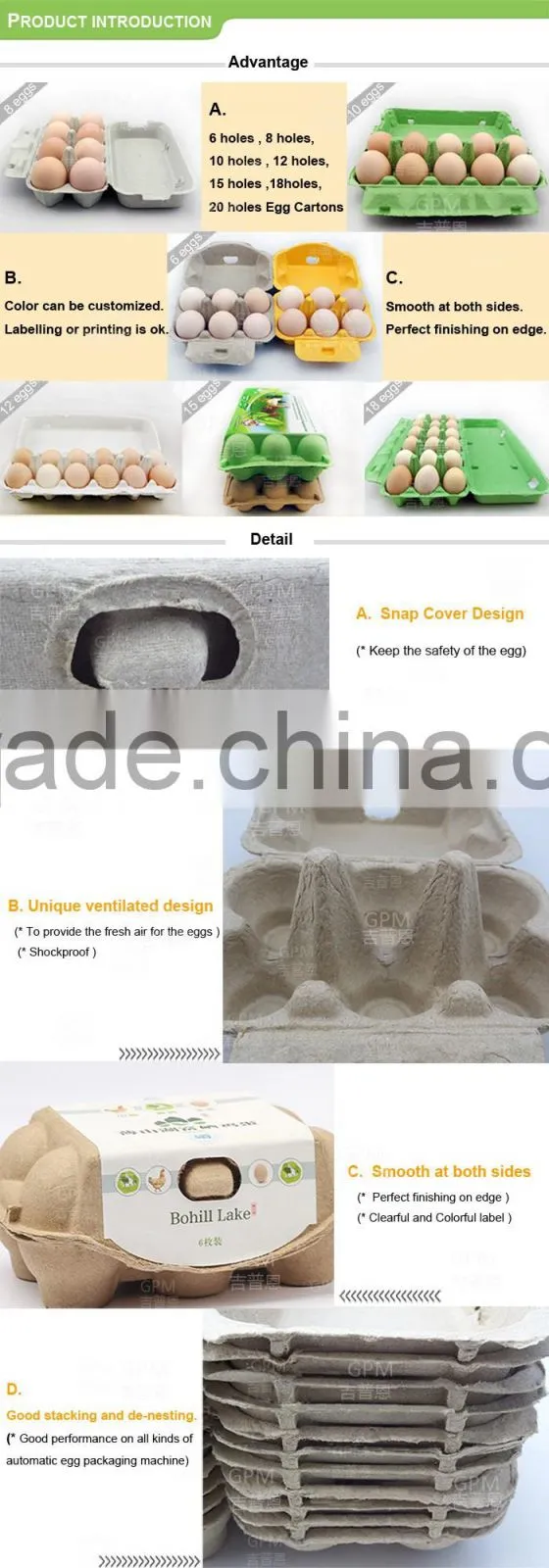 Wholesale 12 cell eco friendly packaging paper egg carton with multicolor options