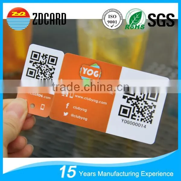Credit Card Size Loyalty Card With Break Off Key Fob