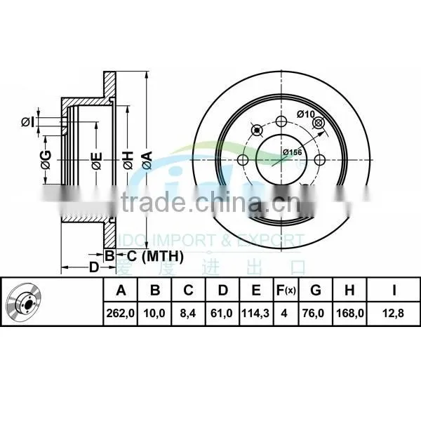 auto parts brake disc for HYUNDAI ELANTRA LAVITA 5841138310/584113C000