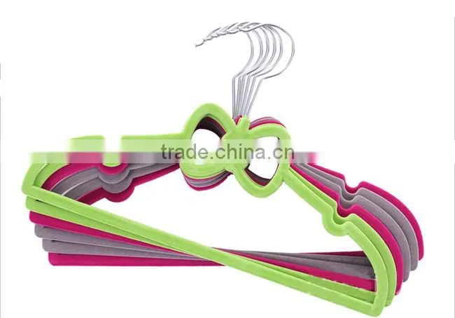 Non Slip Slim Clothes Hangers Velvet Flocking Closet Coat Organizer Housewarming bowknot