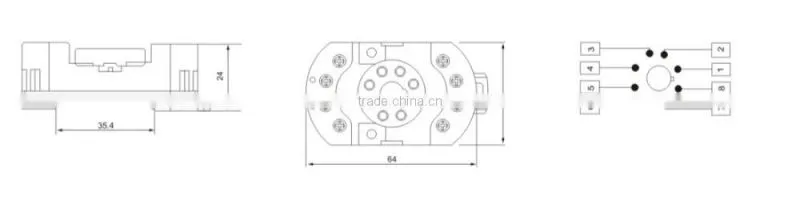 HEIGHT Hot Sale 90.22 Relay Socket /8 pin Relay Socket/General relay socket with High Quality Factory Price