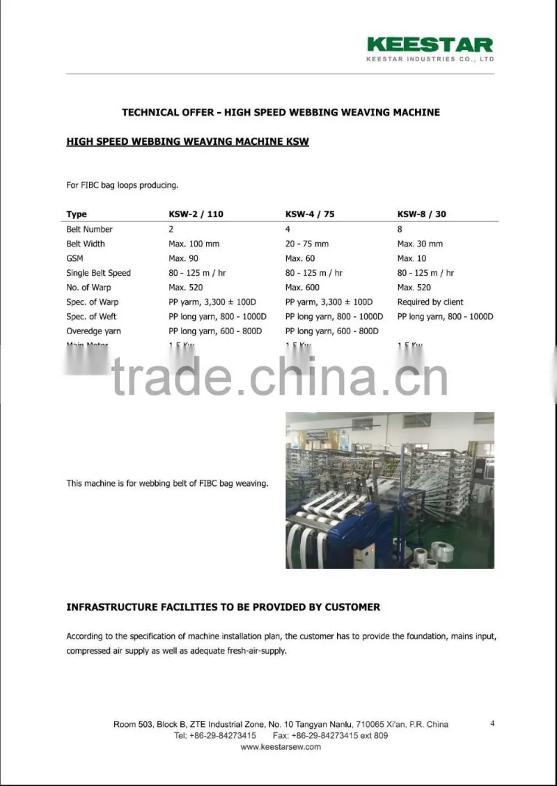 Keestar big bag jumbo bag FIBC cutting and sewing machine line