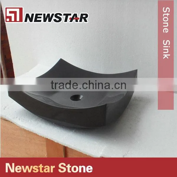Newstar cheap price polished black stone sink