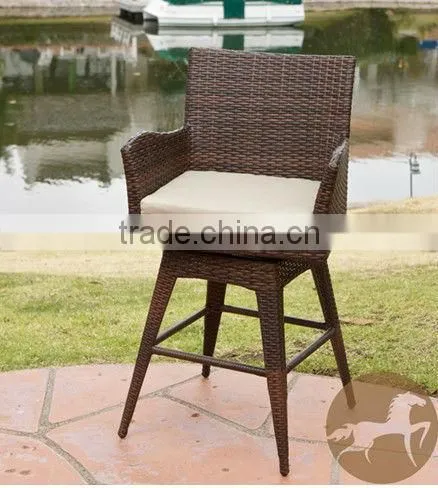 2017 Trade Assurance Popularly Outdoor Fashion cheap pe flat rattan bar high chairs furniture