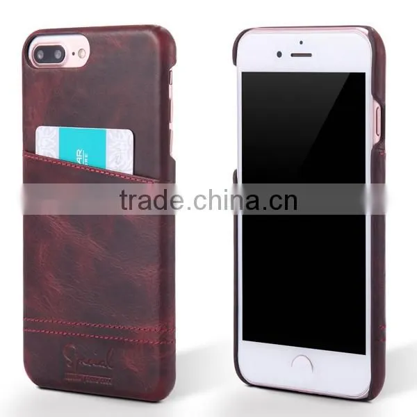 Retro Leather Phone Case With Card Slot Back Cover For iPhone 6/6s/7/7 Plus