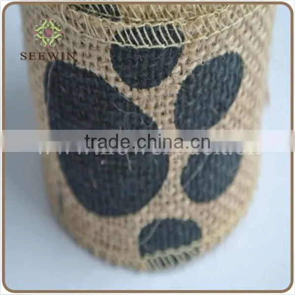 Hot sale color dot jute ribbon/natural jute ribbon/The jute ribbon of environmental protection