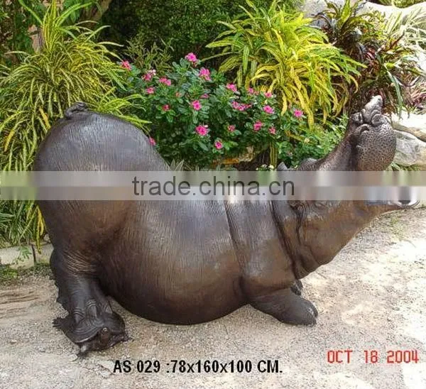 Larger Outdoor bronze statue of a hippo,Bronze animal statue