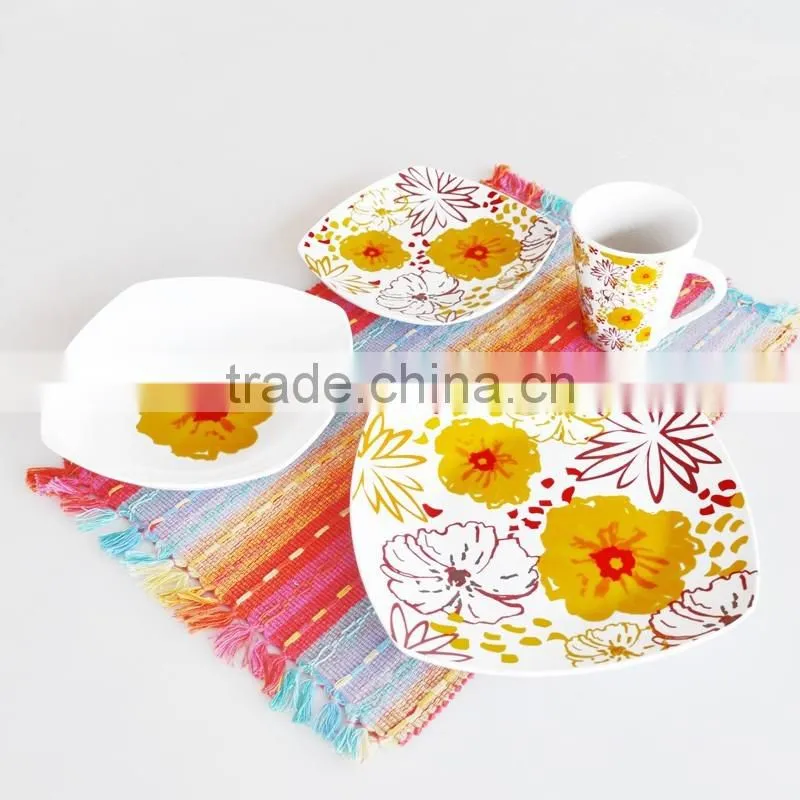 16pcs square shape porcelain dinnerware set,square shape dinner set,porcelain square shape dinnerware set