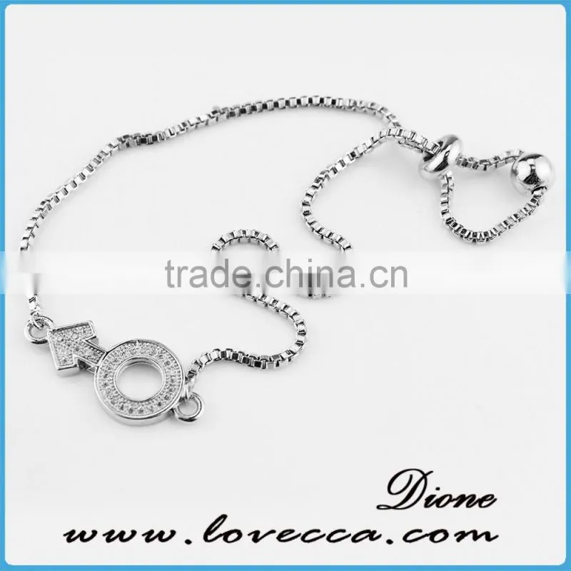 Adjustable micro pave CZ Bracelet,Cubic Zirconia Chain Bracelet for girls and women