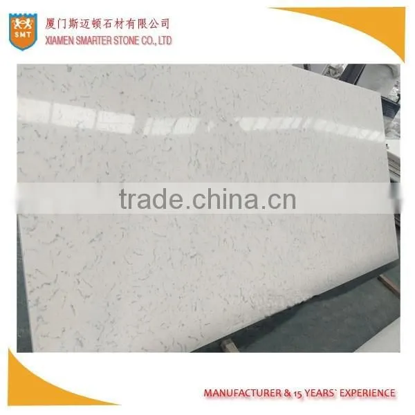 White Artificial Quartz Slab for Kitchen Countertop