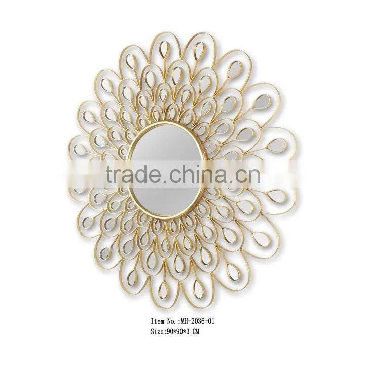 Modern Style Living Room Iron Frame Silver Mirrors