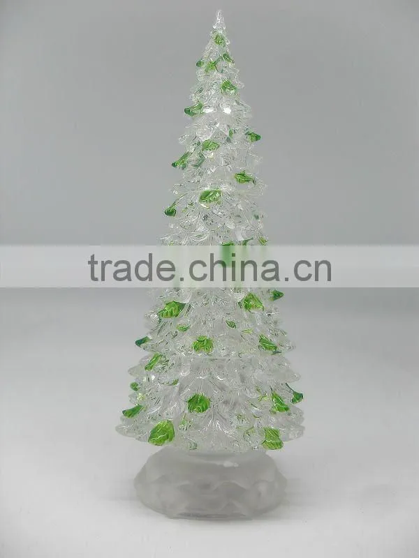 acrylic factory printing christmas decoraive glitter plastic tree