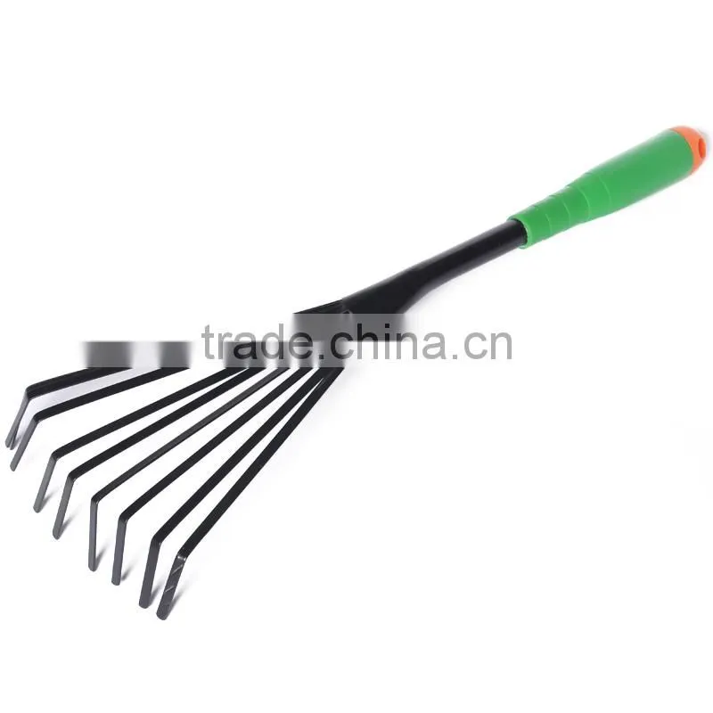 Hot sale Mini garden lawn rake with plastic handle high quality