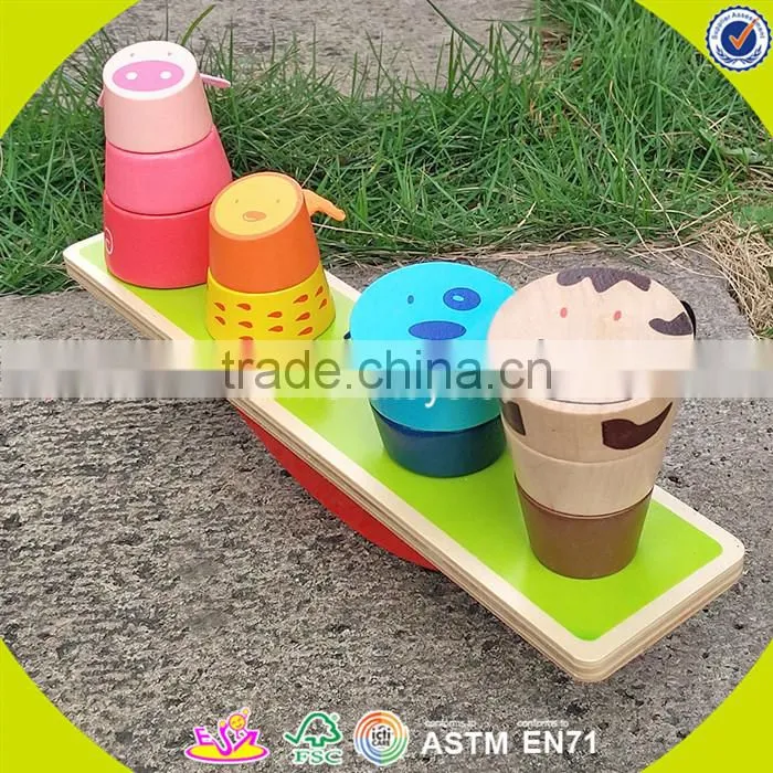 Wholesale intelligent wooden balance blocks game toy funny baby wooden balance blocks game W11F005