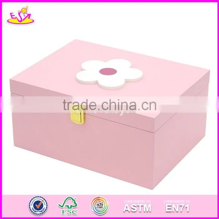 2017 new products girls pink wooden storage bins W08C175
