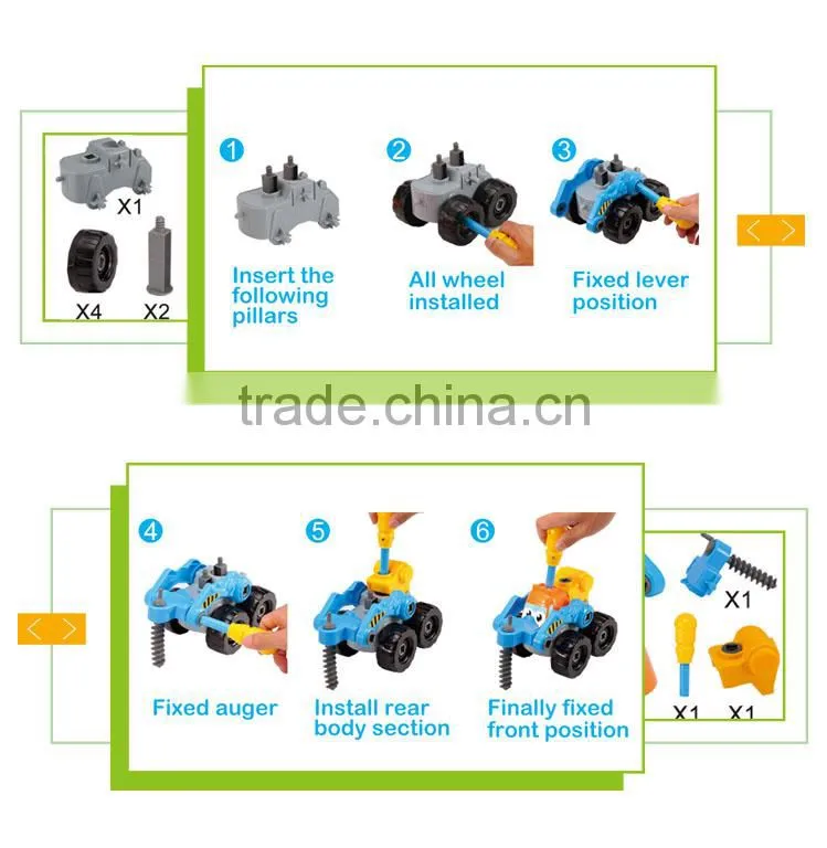 Funny plastic cartoon car small scale model assembly kits