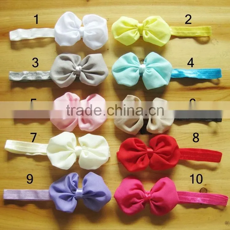 satin ribbon flower headband for kids hair accessories