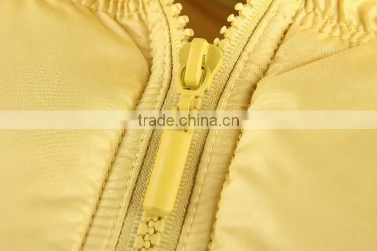 Good Quality Fitted Coats Vest For Young Ladies&khaki Yellow Vest Winter 2016