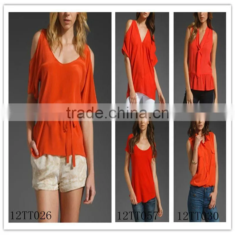 clothing!fashionable!manufacturer!OEM and ODM!12TT029 latex fashion degign nice ladies woman blouse 2012,high quality,best price